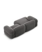 Lony 3-zits grijze 3-zits modulaire fluwelen hoekbank met linkerhoek - 250x147x68 cm