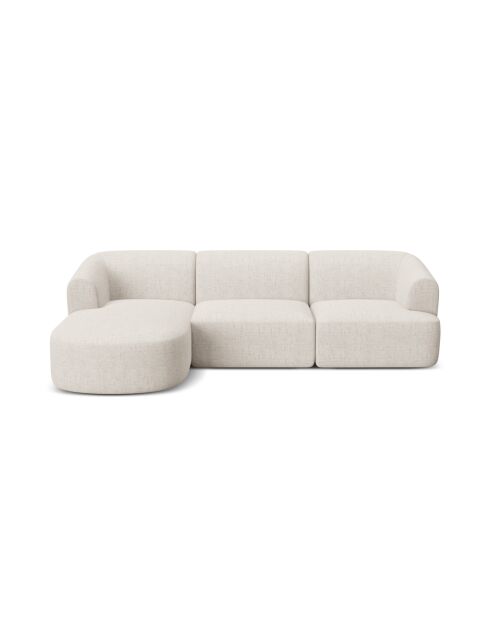 Canapé D'Angle Gauche Modulaire Talia 4 Places Beige Clair - 256x156x70 cm