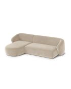 Linkes Ecksofa Jane Velvet 4-Sitzer Beige - 260x155x74 cm