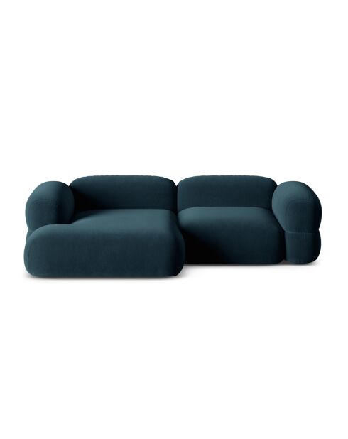 Linkerhoekbank Velvet Modular Lony 3-zits diep petrol - 250x147x68 cm