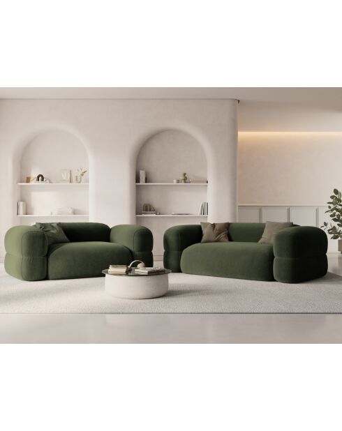 Canapé Velours Lony 2 Places Vert - 180x100x68 cm