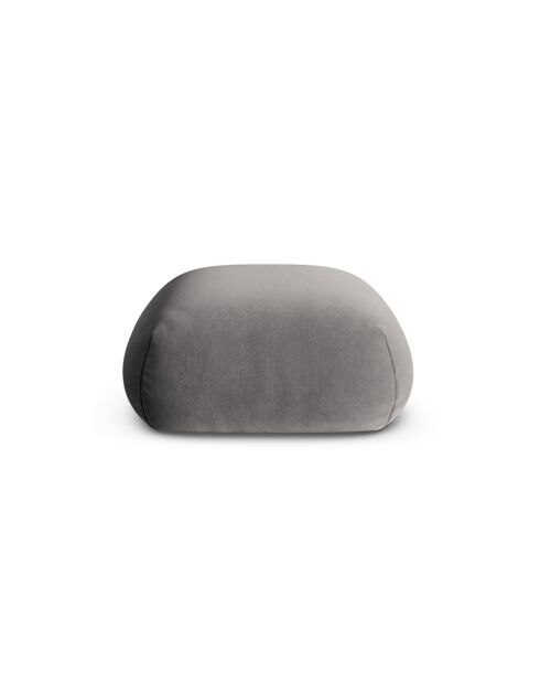 Pouf Velours Lony 1 Place Gris - 95x95x40 cm