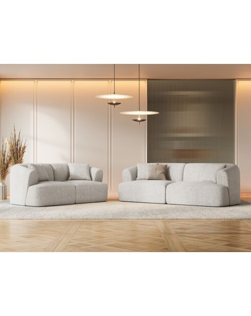 Canapé Modulaire Talia 3 Places Beige Clair - 220x90x70 cm