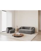 Jane 2-zitsbank van grijs fluweel - 180x93x74 cm