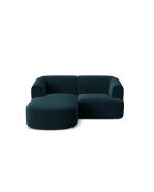 Canapé D'Angle Gauche Velours Modulable Talia 3 Places Pétrole Profond - 180x156x70 cm