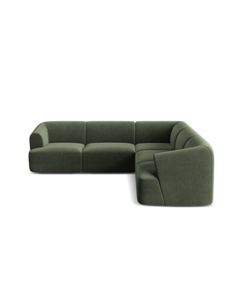 Modulares Ecksofa Talia aus Samt, symmetrisch, 255x255x70 cm, Grün