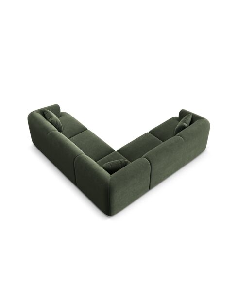 Modulares Ecksofa Talia aus Samt, symmetrisch, 255x255x70 cm, Grün