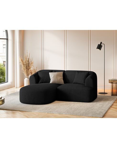 Canapé D'Angle Droit Modulaire Talia 3 Places Noir - 180x156x70 cm