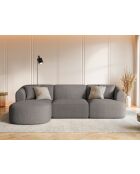 Canapé D'Angle Droit Modulaire Talia 4 Places Gris - 256x156x70 cm