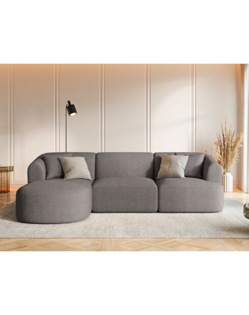 Talia 4-zits grijze modulaire hoekbank rechts - 256x156x70 cm