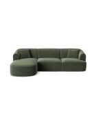 Talia Modulares Ecksofa aus Samt für 4 Personen, grün, 256 x 156 x 70 cm