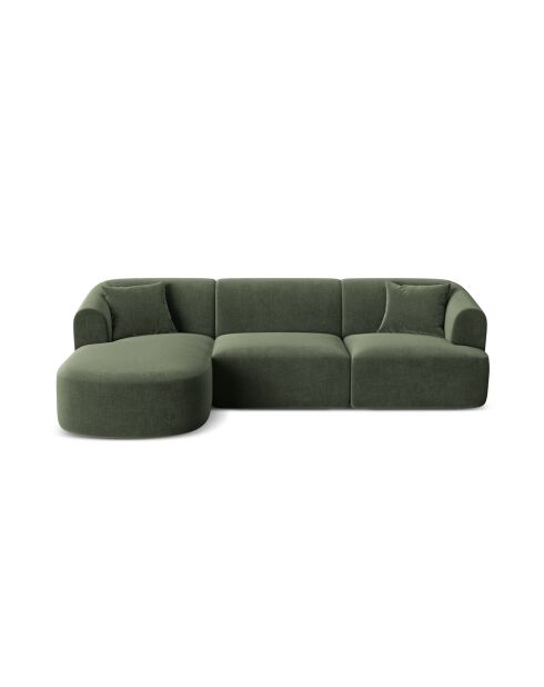 Talia Modulares Ecksofa aus Samt für 4 Personen, grün, 256 x 156 x 70 cm