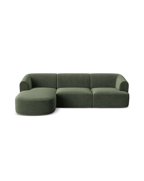 Talia Modulares Ecksofa aus Samt für 4 Personen, grün, 256 x 156 x 70 cm