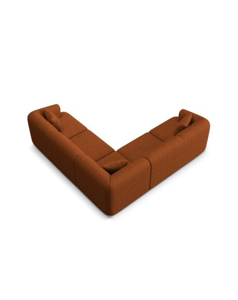 Talia modulaire symmetrische hoekbank met 6 zitplaatsen, baksteen, 255x255x70 cm