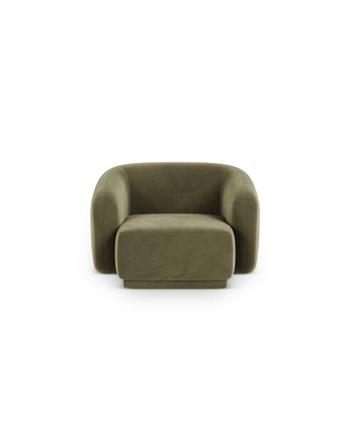 Fauteuil en velours Jane 1 Place Vert - 93x90x74 cm