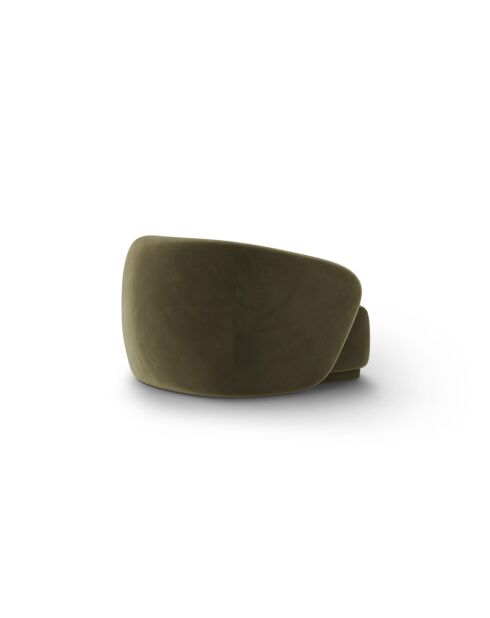 Fauteuil en velours Jane 1 Place Vert - 93x90x74 cm
