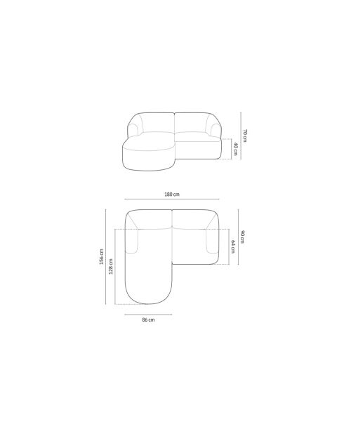 Canapé D'Angle Droit Velours Modulable Talia 3 Places Chocolat - 180x156x70 cm