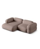 Divano angolare destro modulare Lony Cappuccino a 3 posti - 250x147x68 cm
