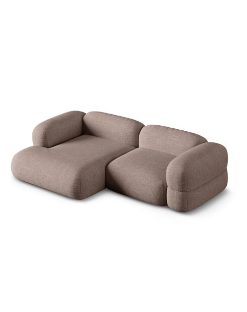 Lony 3-zits Cappuccino modulaire hoekbank met rechte hoek - 250x147x68 cm