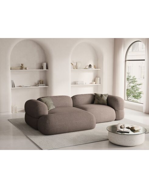 Lony 3-zits Cappuccino modulaire hoekbank met rechte hoek - 250x147x68 cm