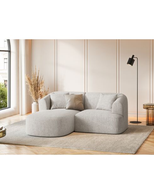 Canapé D'Angle Droit Modulaire Talia 3 Places Beige Clair - 180x156x70 cm