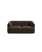 Canapé Modulaire Velours Talia 2 Places Chocolat - 180x90x70 cm