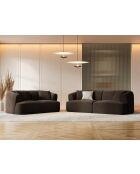 Canapé Modulaire Velours Talia 2 Places Chocolat - 180x90x70 cm