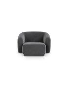 Fauteuil en velours Jane 1 Place Gris Foncé - 93x90x74 cm