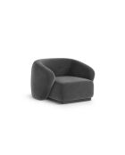 Fauteuil en velours Jane 1 Place Gris Foncé - 93x90x74 cm