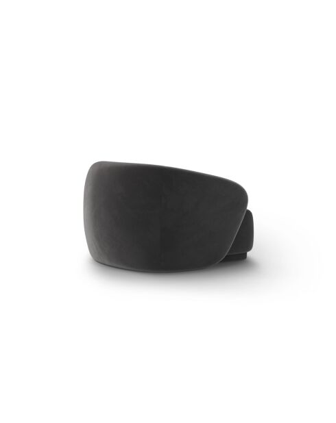 Fauteuil en velours Jane 1 Place Gris Foncé - 93x90x74 cm