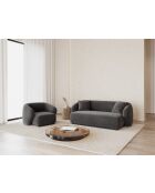 Fauteuil en velours Jane 1 Place Gris Foncé - 93x90x74 cm