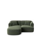 Talia Modulares Ecksofa aus Samt für 3 Personen, grün, 180 x 156 x 70 cm
