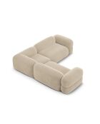 Canapé d'angle modulaire symétrique en velours Lony 5 Places Beige Clair - 250x250x68 cm