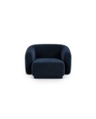Fauteuil en velours Jane 1 Place Bleu Roi - 93x90x74 cm
