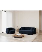 Fauteuil en velours Jane 1 Place Bleu Roi - 93x90x74 cm