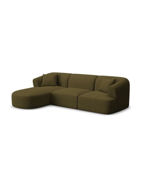 Modulares Ecksofa Talia für 4 Personen, links, Grün, 256 x 156 x 70 cm