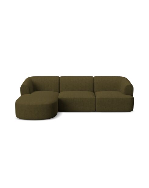 Modulares Ecksofa Talia für 4 Personen, links, Grün, 256 x 156 x 70 cm