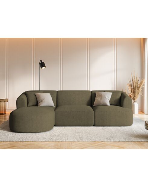 Modulares Ecksofa Talia für 4 Personen, links, Grün, 256 x 156 x 70 cm