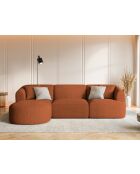 Canapé D'Angle Gauche Modulaire Talia 4 Places Brique - 256x156x70 cm