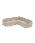 5-zits gele fluwelen symmetrische hoekbank beige - 256x256x74 cm