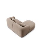 Canapé D'Angle Gauche Velours Modulable Talia 3 Places Beige Foncé - 180x156x70 cm