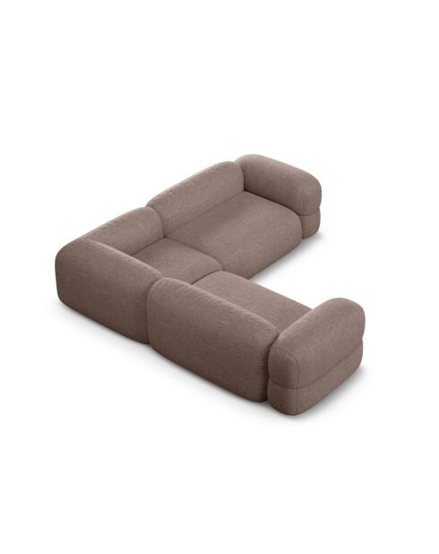 Canapé d'angle symétrique modulable Lony 5 Places Cappuccino - 250x250x68 cm