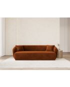 Canapé Velours Jane 3 Places Terracotta - 220x93x74 cm
