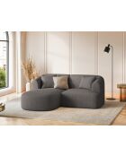 Canapé D'Angle Gauche Modulaire Talia 3 Places Gris - 180x156x70 cm