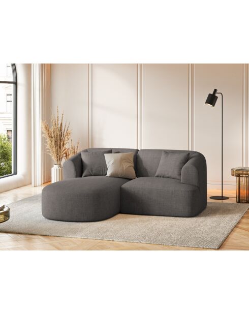 Canapé D'Angle Gauche Modulaire Talia 3 Places Gris - 180x156x70 cm