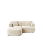 Canapé D'Angle Gauche Velours Modulable Talia 3 Places Beige Clair - 180x156x70 cm