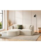 Canapé D'Angle Gauche Velours Modulable Talia 3 Places Beige Clair - 180x156x70 cm
