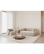 Poltrona Jane 1 Place in velluto beige - 93x90x74 cm