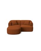 Talia 3-zitsbank in baksteen, modulaire hoekbank, links, 180x156x70 cm