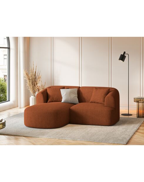 Canapé D'Angle Gauche Modulaire Talia 3 Places Brique - 180x156x70 cm